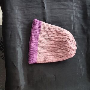 Reversible Pink and Purple Knit Beanie